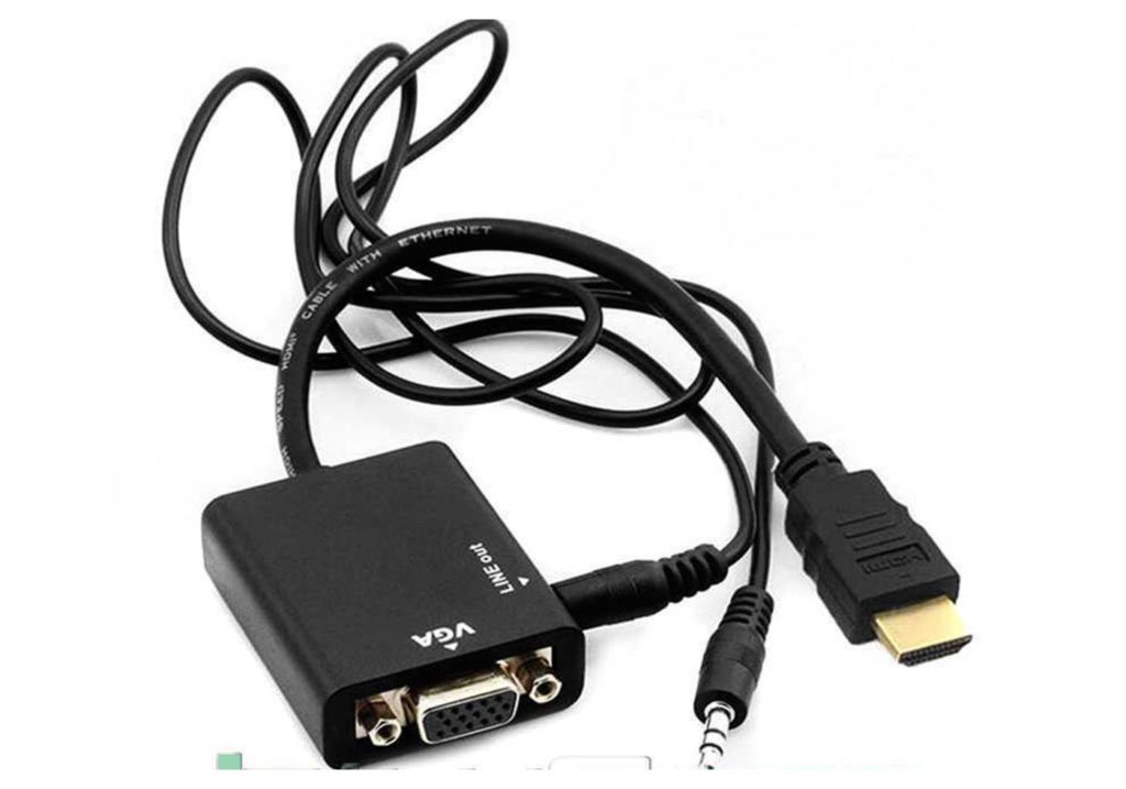 ANDOWL HDMI TO VGA ADAPTER WITH AUDIO OUTPUT BLACK Q-307