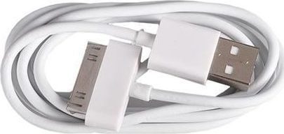 Cable - USB to 30 pins - Iphone 4G/4S 1 Meter WHITE 5900217017004