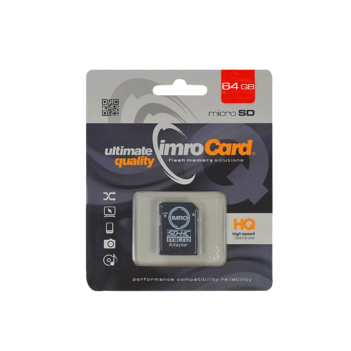 Imro memory card 64GB microSDXC cl. 10 UHS-I + adapter